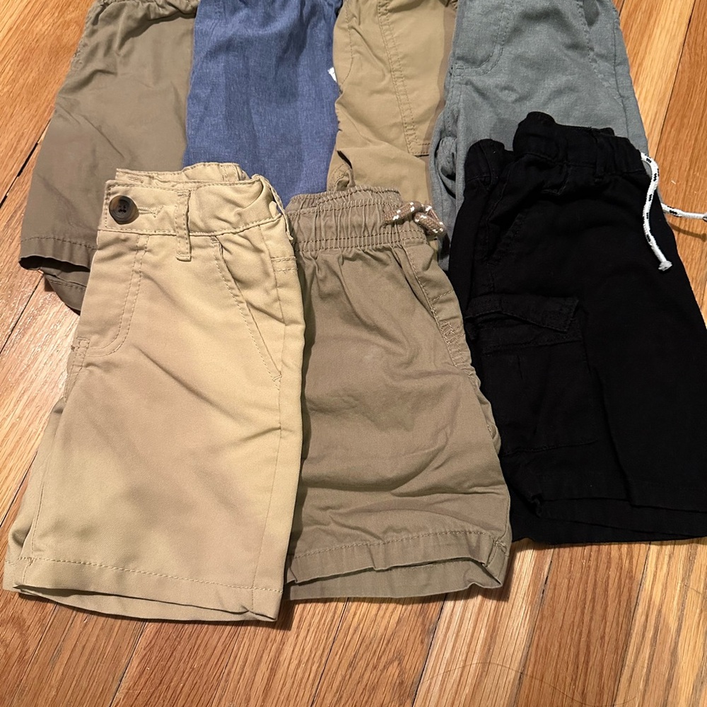 Kids Casual Shorts Set - Black, Tan, Gray
